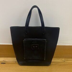 100% Leather Vintage American Apparel Black Tote Bag